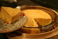 Chinese style steamed millet and pumpkin sponge cake (小米南瓜糕)